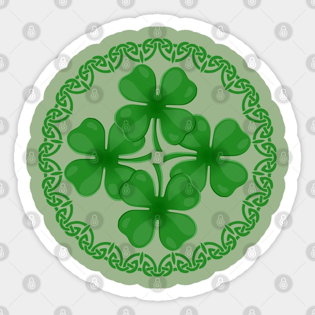 St Patricks Day Four Leaf Clover Sticker by POD Creations